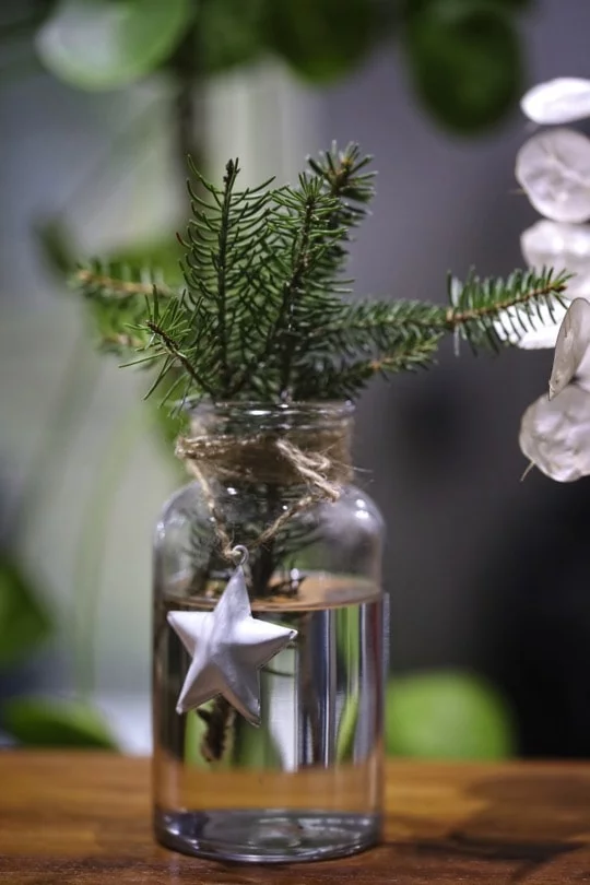 Vase et bougeoir de Noël